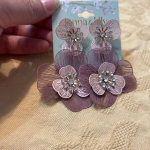 Ionna & Lilly Mauve Floral Earrings